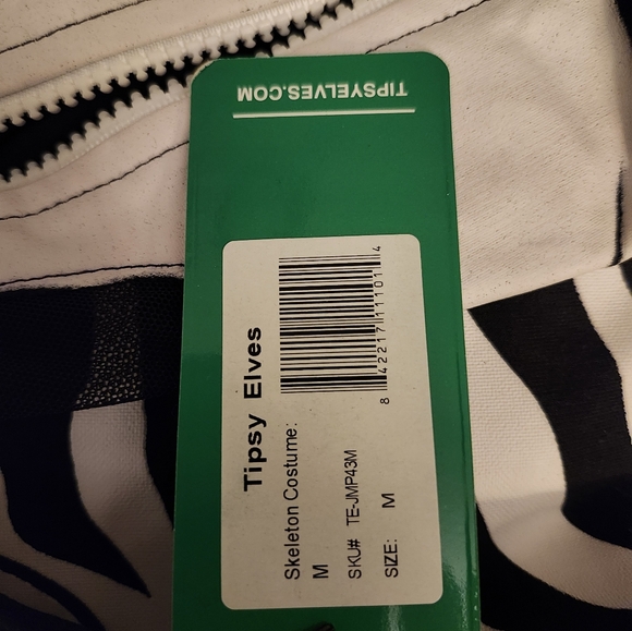 NWT Tipsy Elves Adult Skelton Hooded Jumpsuit Halloween Costume Unisex Luxury M - Picture 10 of 12